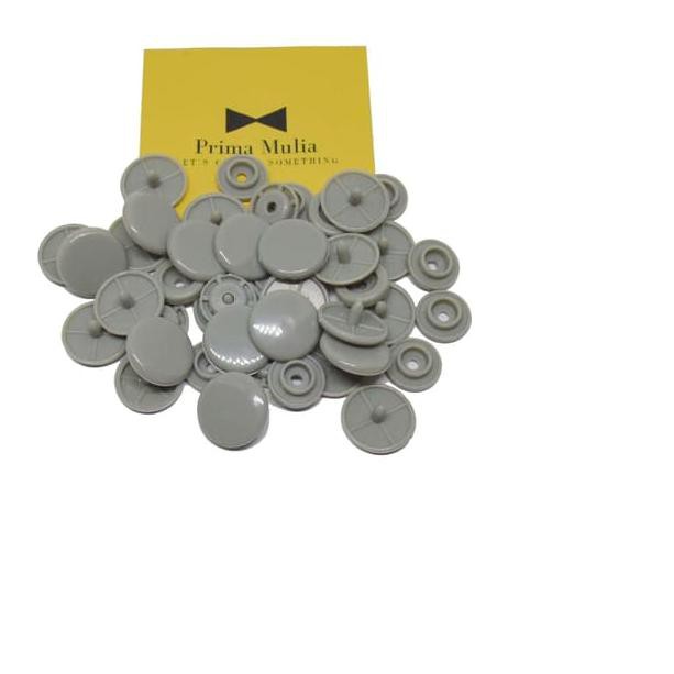 Kancing cetet/ Jepret/ Snap Button Plastik 15 mm Warna Abu Muda