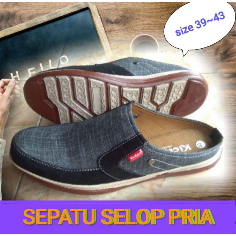 Sepatu Sendal Slop Pria/Sepatu Casual Pria