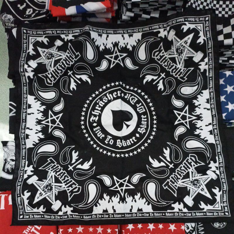 [ RIJEK SABLON ] SLAYER BANDANA RIJEK / RIJEK SABLON VANS THRASHER MURAH OBRAL