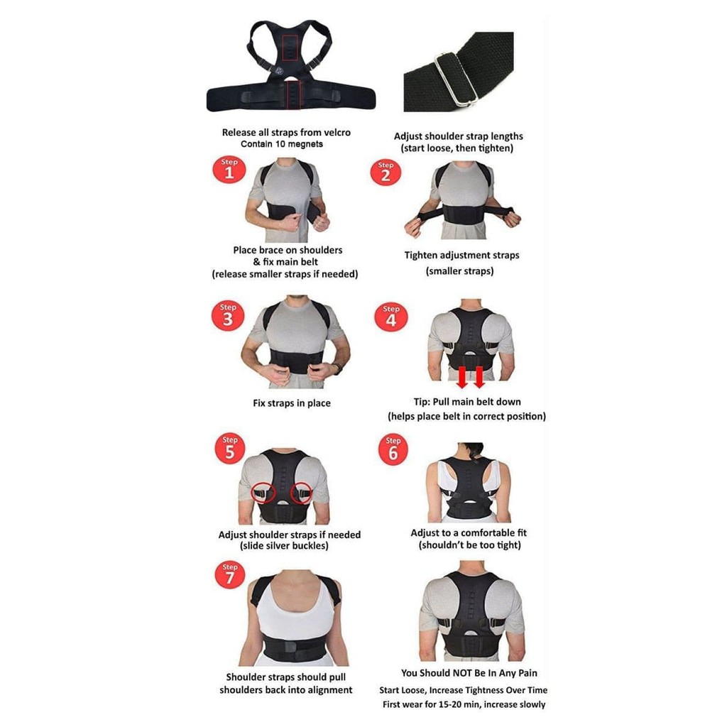 VOM-Posture Support Brace Penyangga Punggung Shoulder Back Corrector 0579