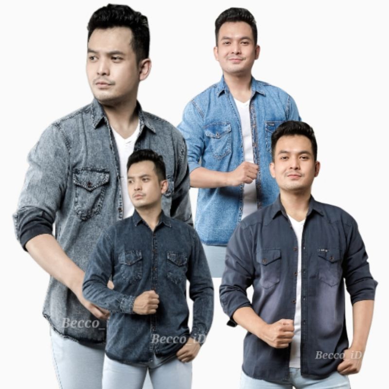 kemeja cowok levis lengan panjang slimfit Atasan hem pria kantor Pormal
