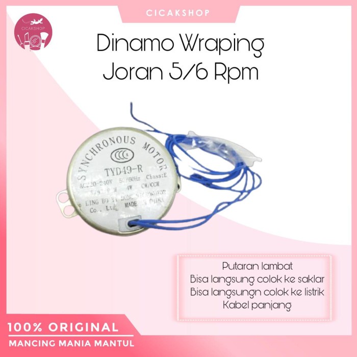 dinamo untuk wraping joran 5/6rpm 30rpm