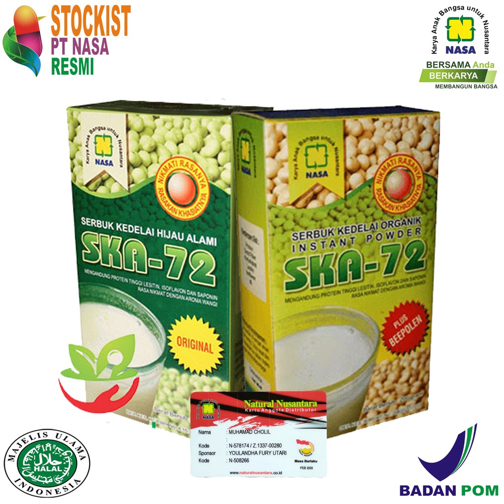 

Serbuk Kedelai Alami SKA-72 Penambah Berat Badan /Stockist PT Nasa Resmi