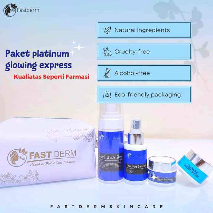 Fast Derm Paket Glowing Express Platinum - Fastderm Skincare - Membantu Mencerahkan - Glowing Origin