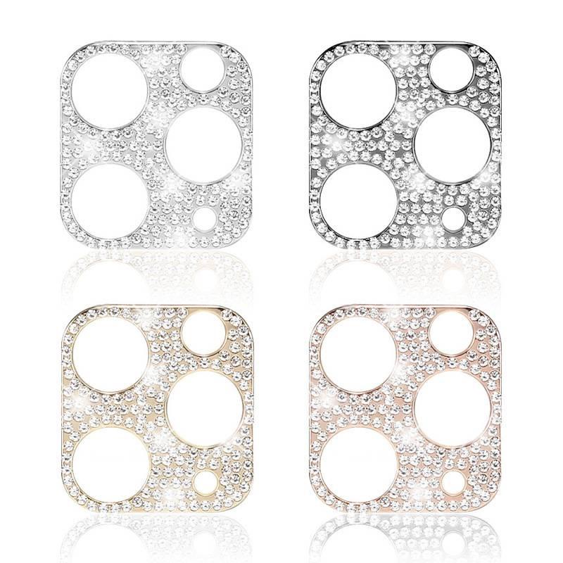 Case Pelindung Lensa Kamera Aksen Glitter Berlian Imitasi 3d Untuk Iphone 11 12 13 Pro Max Mini