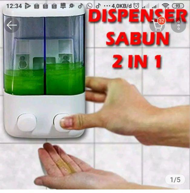 2 In 1 Liquid Dispenser Soap 2 Tabung Dispenser Sabun Manual