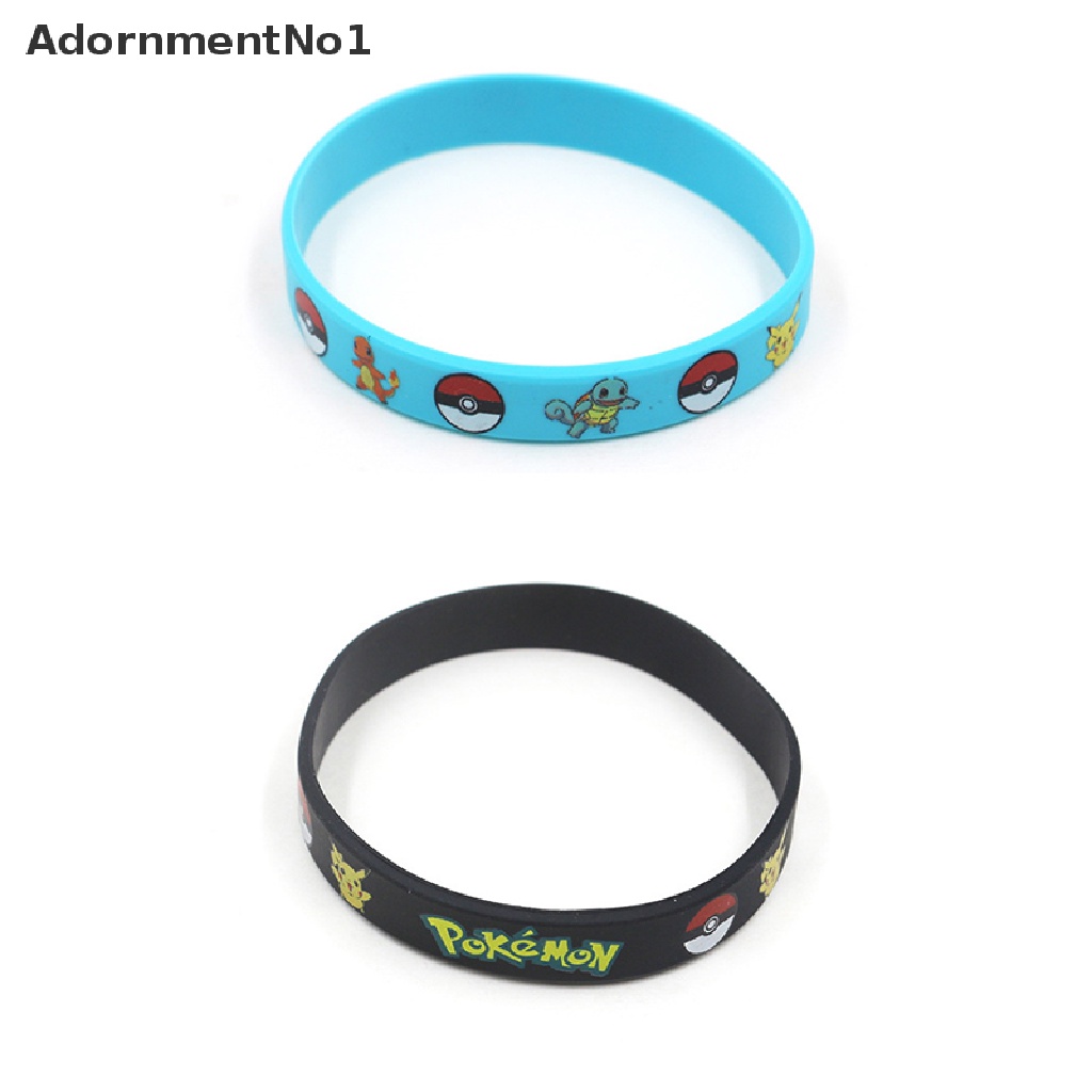 (AdornmentNo1) Gelang Tangan Silikon Motif Kartun Pokemon Pikachu Untuk Anak Laki-Laki / Perempuan