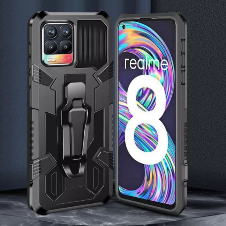 Hard Case Realme 8 / 8 Pro / 9 / 9i / 9 Pro / 9 Pro+ / C20 / C20A / C21 / C21Y / C25 / C25Y / C30 / C31 / C33 / C35 Case H8 I-Crystal Transformer Robot Ironman Kickstand