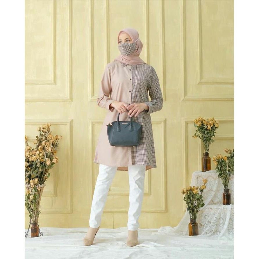 BLUS WANITA//BAJU KERJA CANTIK//BAJU KERJA POLOS//TUNIK KERJA//TUNIK POLOS MOTIF//BLUS KOTAK