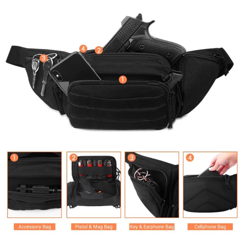 Tas Pistol Selempang - Tempat Pistol Hitam - Slingbag
