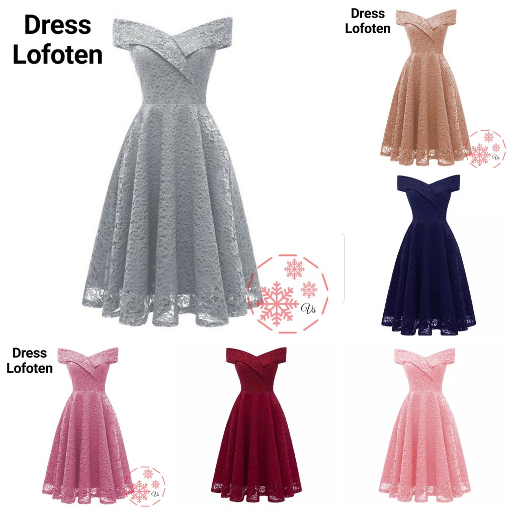 Baju Dress Pesta Wanita Model Terbaru Kekinian Kondangan Imlek Natal Pesta Brukat Selutut Dress Sage