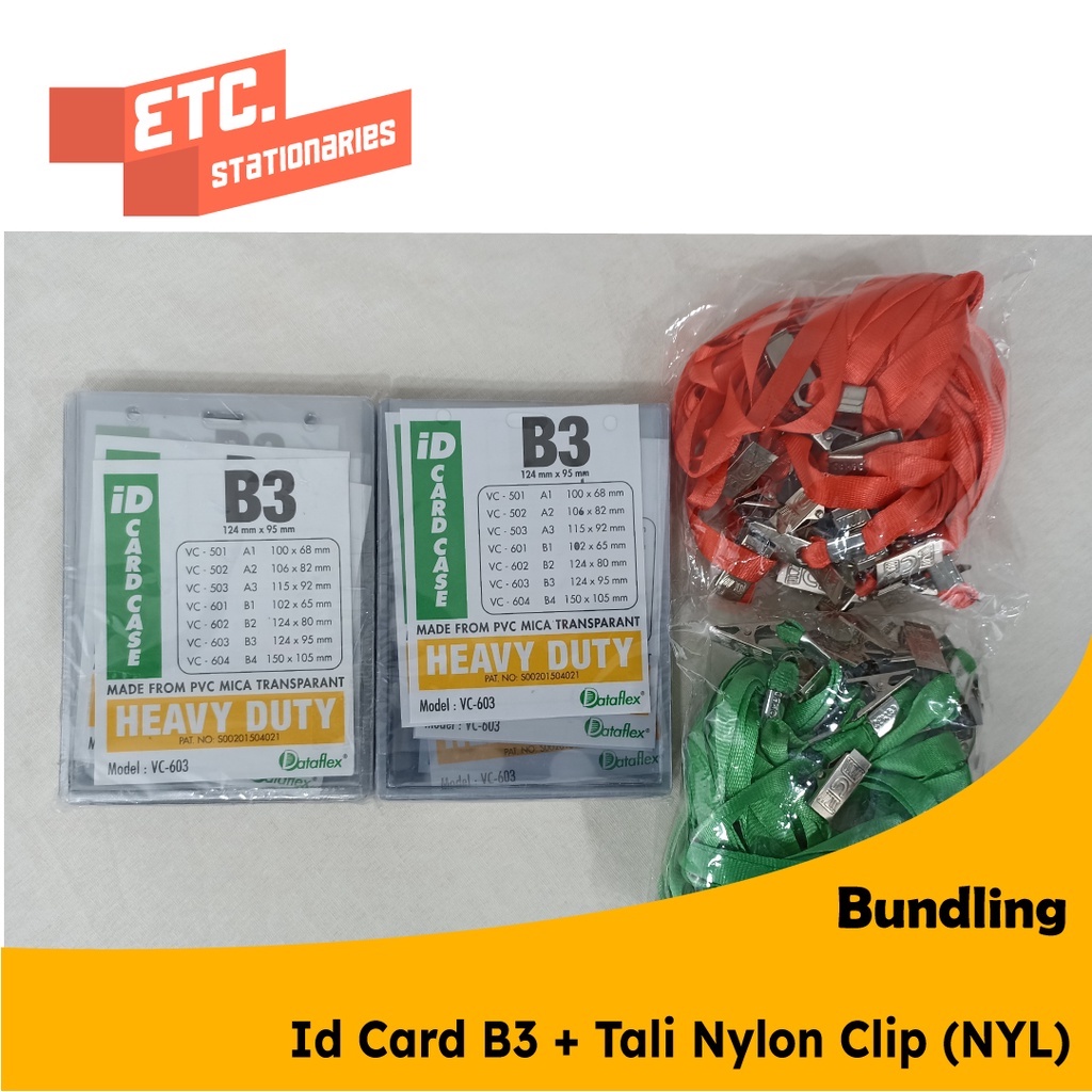 

Paket Bundling Id Card B3 + Tali Nylon Clip (NYL)