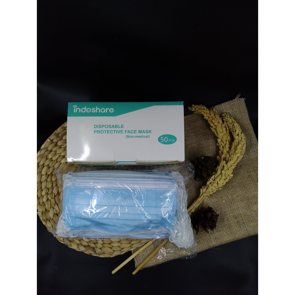 MASKER HIJAB / NON HIJAB / MASKER MEDIS 3 PLY / DISPOSABLE FACE MASK / MASKER HEADLOOP / EARLOOP