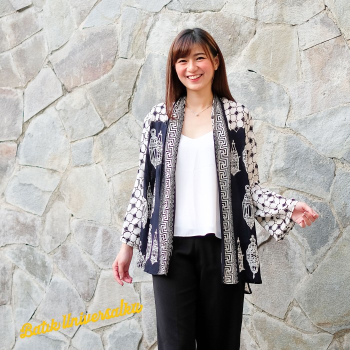 [cod] Outer Batik Wanita. Atasan Cardigan Baju Kerja - Kawung Lampion