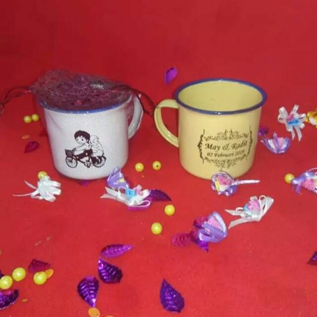 Souvenir Pernikahan Gelas Enamel
