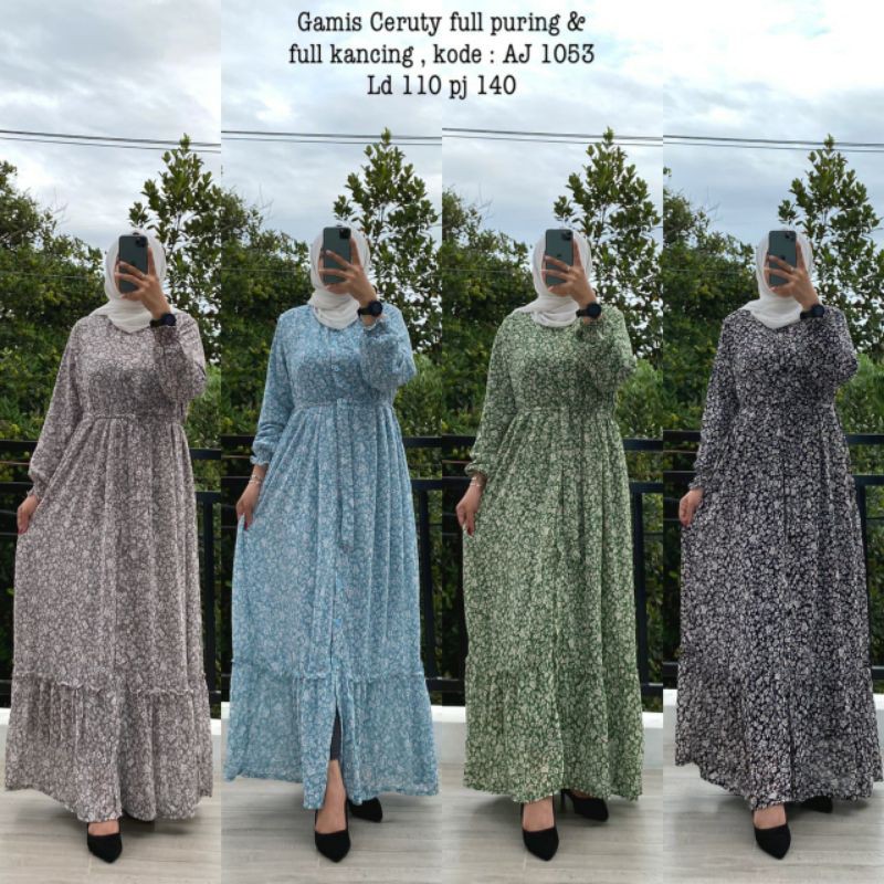 gamis ceruty babydoll dewasa full puring