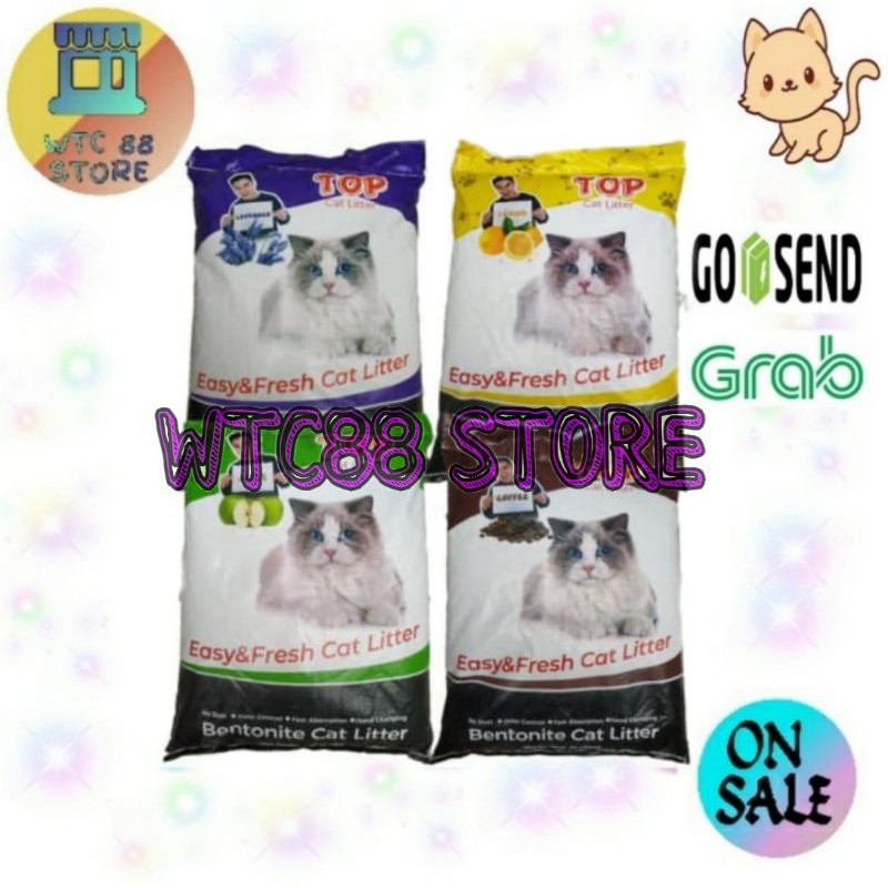 pasir kucing gumpal wangi bentonite TOP LITTER 25L (20KG