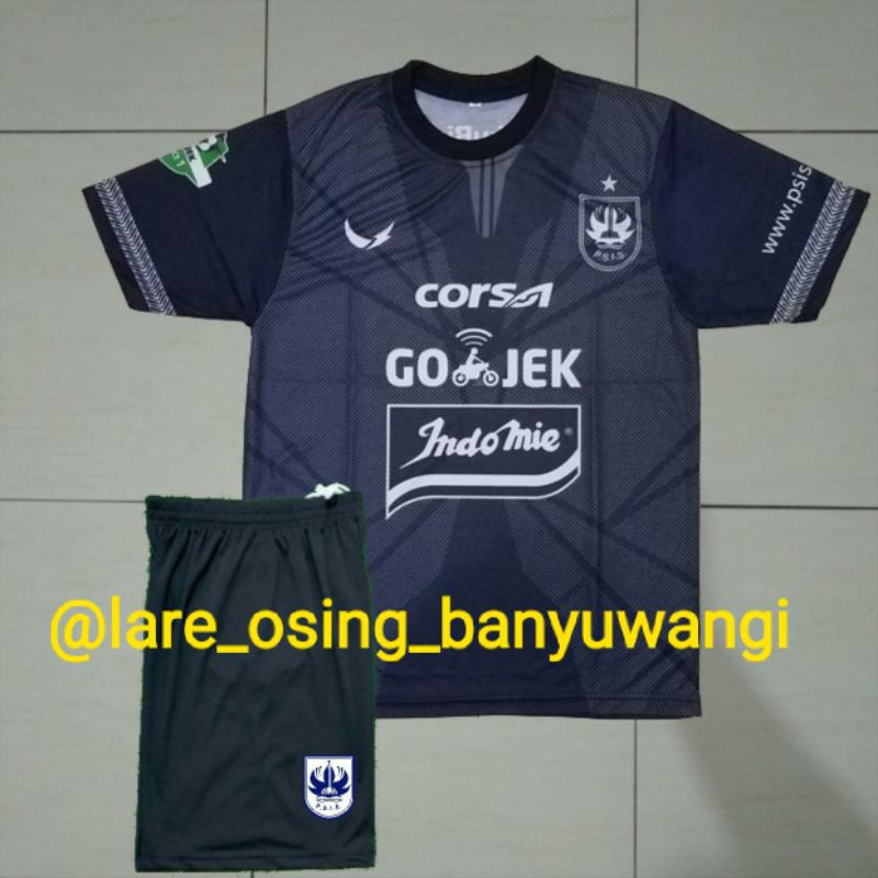 SETELAN DEWASA PSIS SEMARANG 3RD 2018 HITAM JERSEY CELANA LIGA 1 RETRO PRINTING
