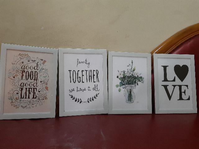 Promoooo!!! 1 Buah Wall Decor Frame Fiber A4 - Quotes Lifess Series Hiasan Dinding Shabby Chic