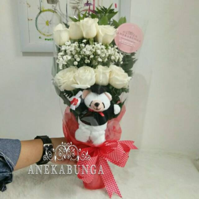 Bunga Graduation Boneka Toga  Wisuda Kenaikan Jabatan Ulang