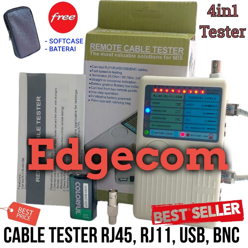 Lan Tester RJ45, RJ11, BNC, USB 4 in 1