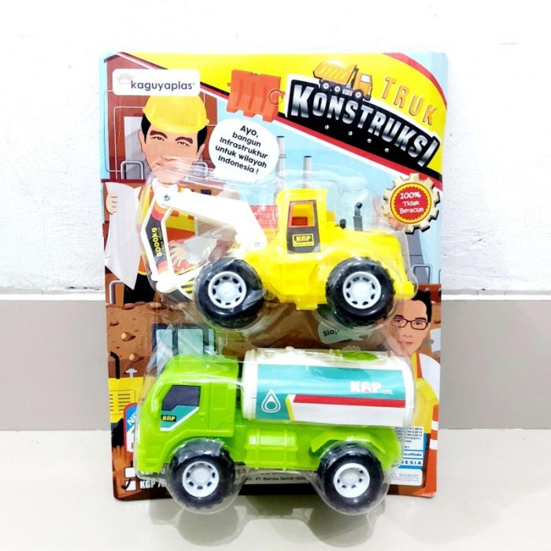 Mainan Set Truk Konstruksi isi 2 Pcs - Excavator Bulldozer Anak Laki Cowok