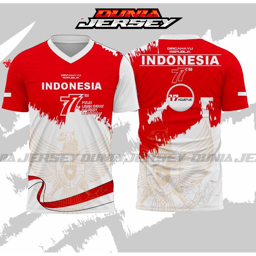 (Terbaru) Jersey Baju Kaos Republik Indonesia / 77 Th Indonesia Merdeka / Garuda Pancasila / 17 Agus