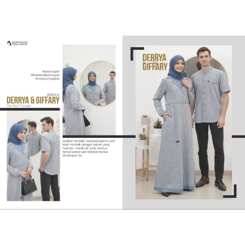 Gamis Premium Derrya Blue by Mutif|Gamis Couple Set Koko|Gamis Terbaru 2022|Gamis Cadual|Gamis Kerja