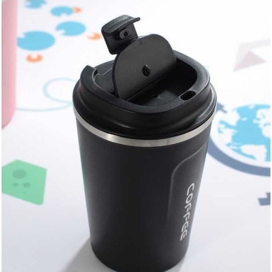 Travel Mug Termos Kopi Gelas Air Minum Tahan Panas Termos Coffe Termos Mug Untuk Kopi Dan Teh Tahan Panas Dan Free Stiker 3d (4pcs)500ml Bahan Sus 304