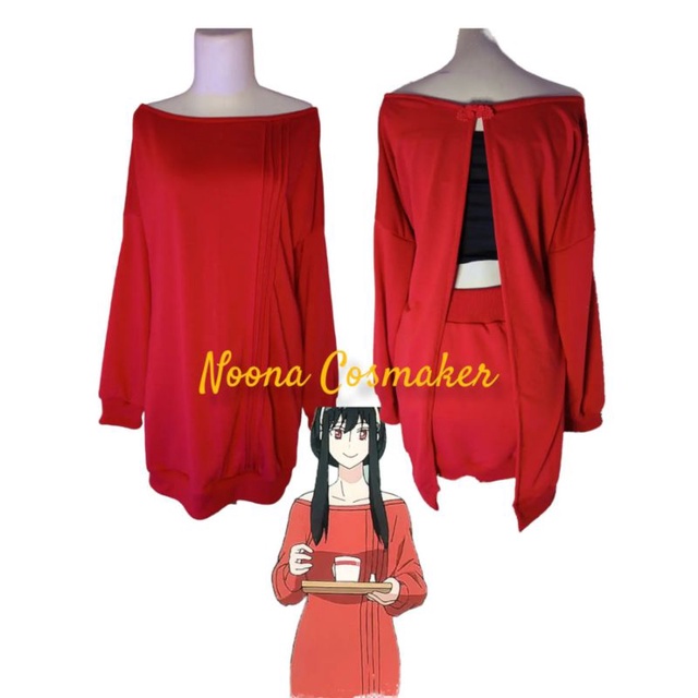Kostum Cosplay Yor Forger of SPY x Family (Red Version)