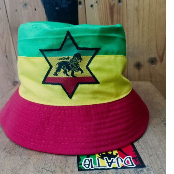 bucket hat rasta pacth star lion / reggae / bob marley //jatimaika