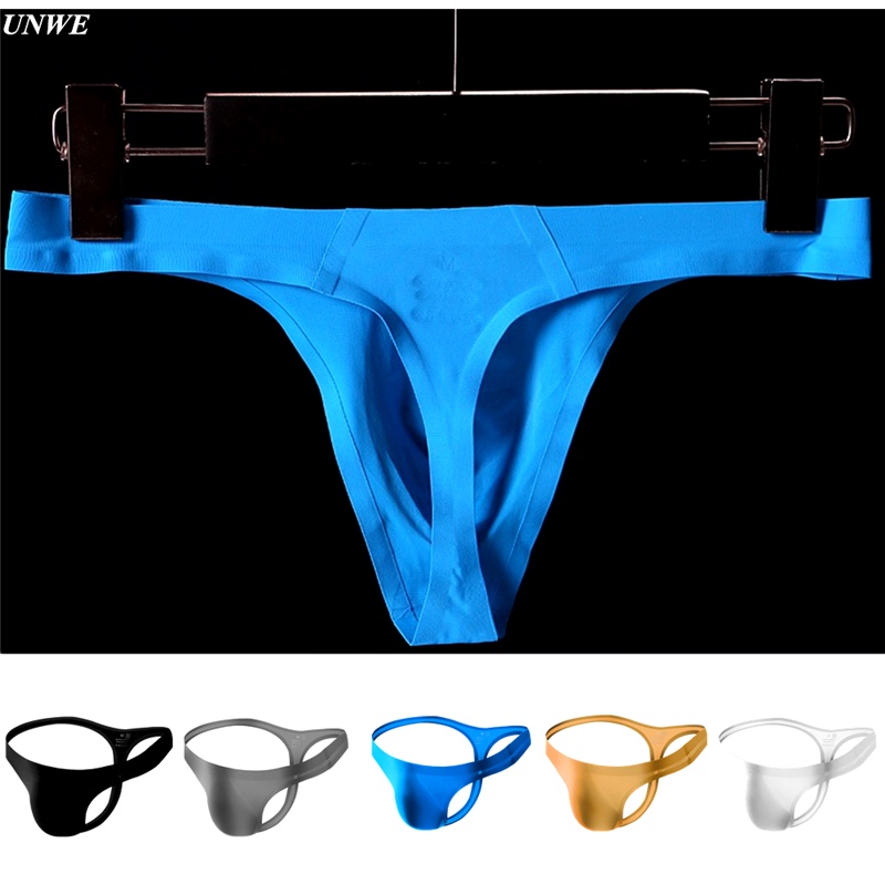 Ultra-thin Seamless Thong Men G Strings and Thongs Men Pouch Ice Silk Underwear Breathable Low Rise