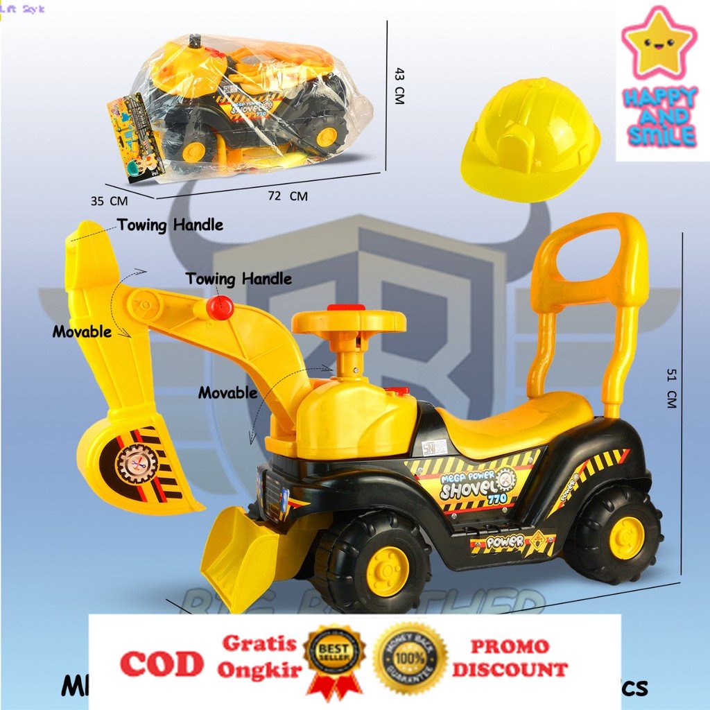 MAINAN Excavator Eskavator Eskafator Beco Beko Keruk Bisa Di Naiki Naikin Mobil Mobilan Ride On Car 