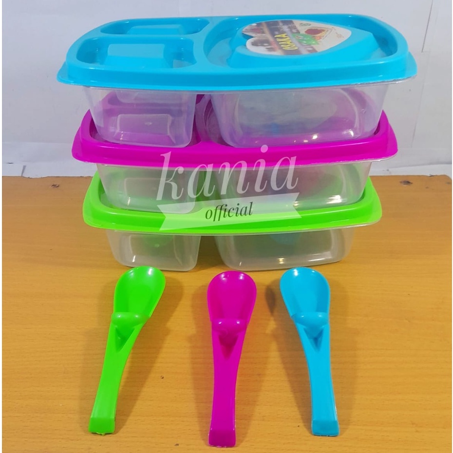 Kotak Makan  Anti Tumpah / Lunch Box / Tempat Makan BPA FREE FREE SENDOK