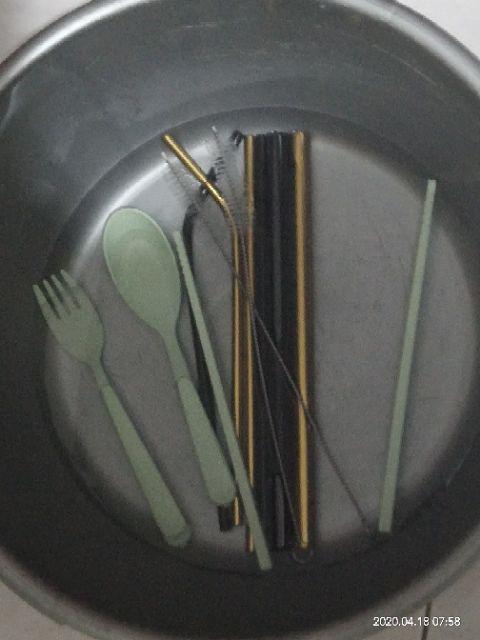 1 Set 5 Pcs Premium Reusable Stainless Drinking Straw Straws Sedotan Murah Anti Karat