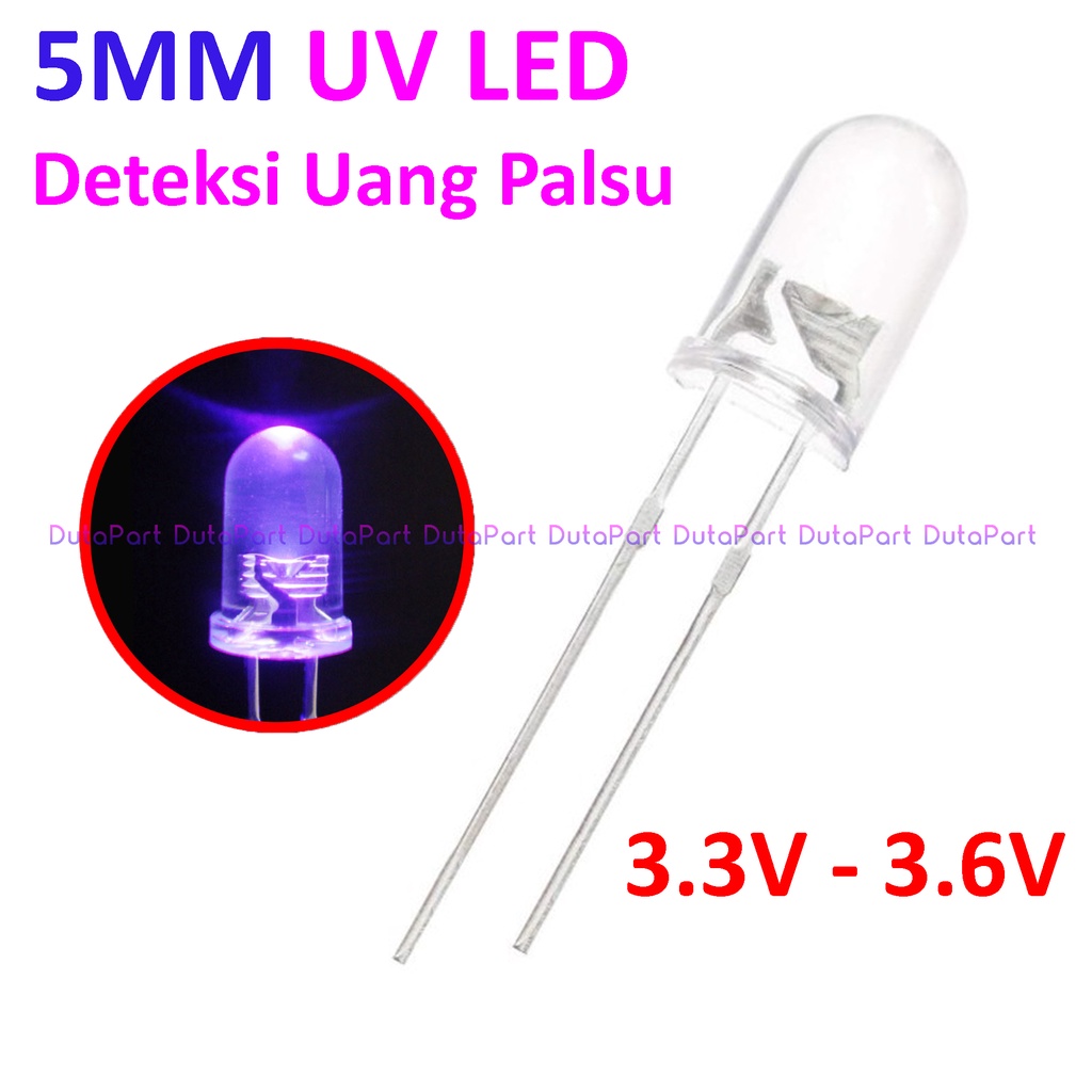 LED 5mm UV ULTRAVIOLET UNGU DETEKSI UANG F5 LED Dioda KUALITAS BAGUS