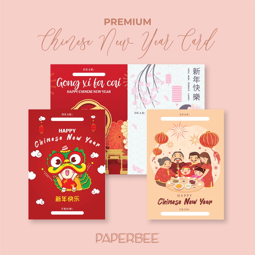 Kartu Ucapan Chinese New Year / Imlek / Lunar / Greeting Card untuk Hampers / Parcel