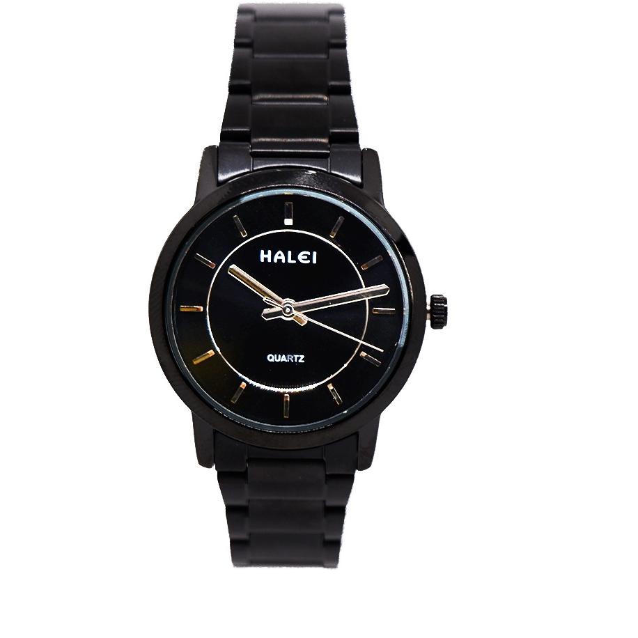 ゲ Halei watch Official Store Jam Tangan Analog Pasangan Hitam Mewah Elegan 504 Original Garansi 1 Ta
