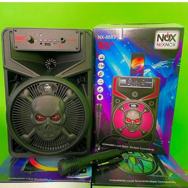 8,5inch speaker bluetooth nixnox NX 8883 speaker koper termurah terbesar free mic