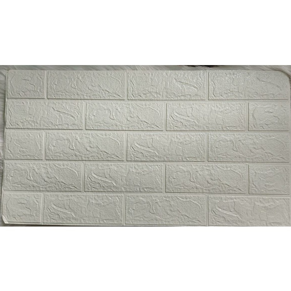 Wallpaper Dinding Foam 3D Kecil Motif Batu Bata / Wallpaper Dinding Foam GM509 / 521 [1KG=26PCS]-WHITE