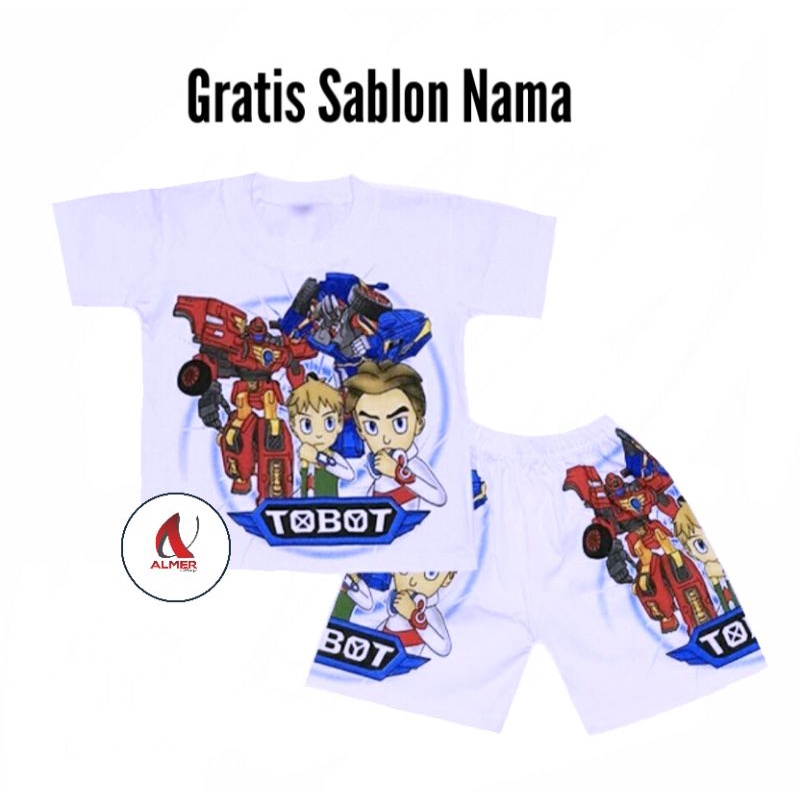 baju tobot kaos setelan anak robot gratis sablon nama