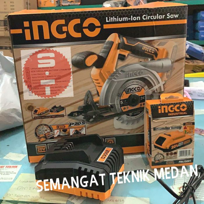 CSLI1401 CORDLESS BATERAI CIRCULAR SAW BLADE MINI 6" 20V 2AH SET INGCO