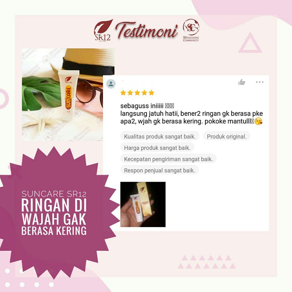 SUNCARE SR12 | SUNBLOCK SPF 25++ | AMPUH MENJAGA KULIT TETAP SEHAT &amp; LEMBAB | SUNBLOCK WAJAH BPOM