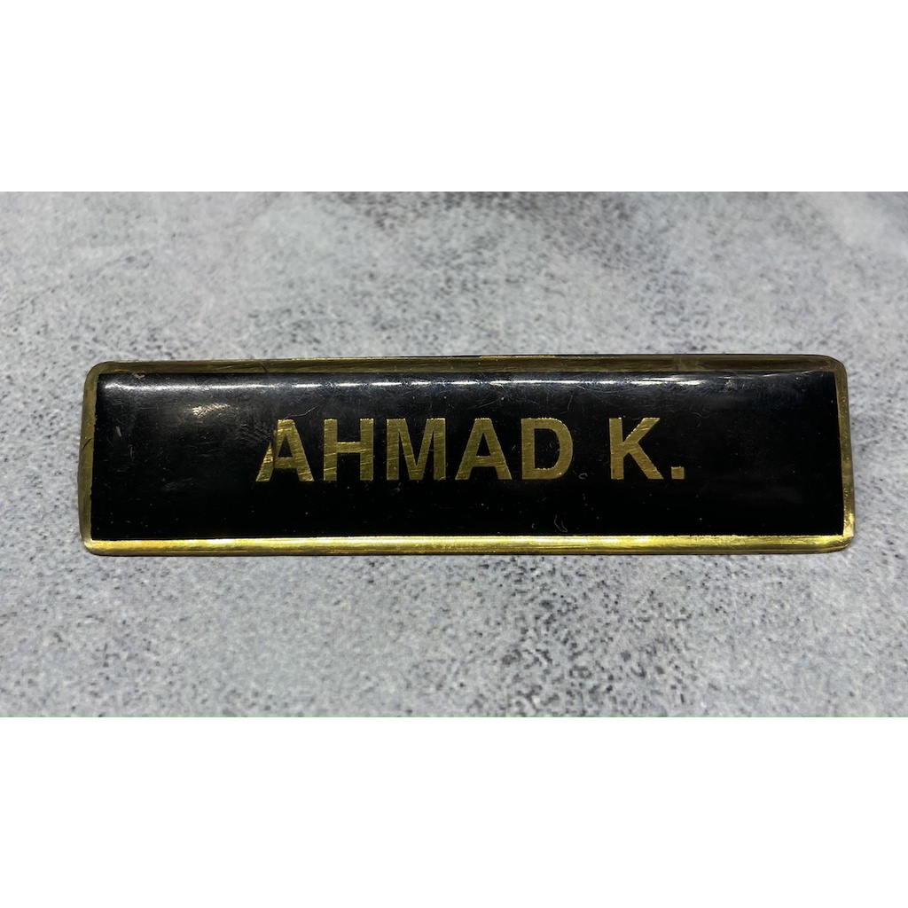 Papan Nama - Name Tag - ID Tag - Name Tag Gold Resin