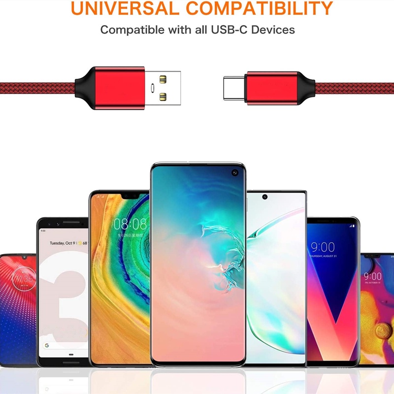 Dllencase VIVO Dllencase Kabel Charger USB Tipe C Fast Charging Untuk iPhone 13 12 11 Pro XR Xs Max Samsung Galaxy Xiaomi OPPO A310