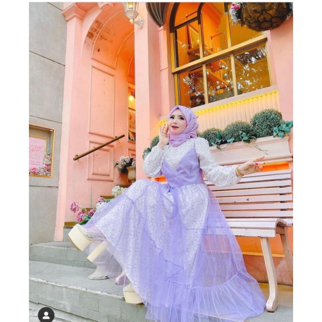 Gamis Rompi Tille ORI VIVORIE PREMIUM/TERMURAH/FREE HIJAB