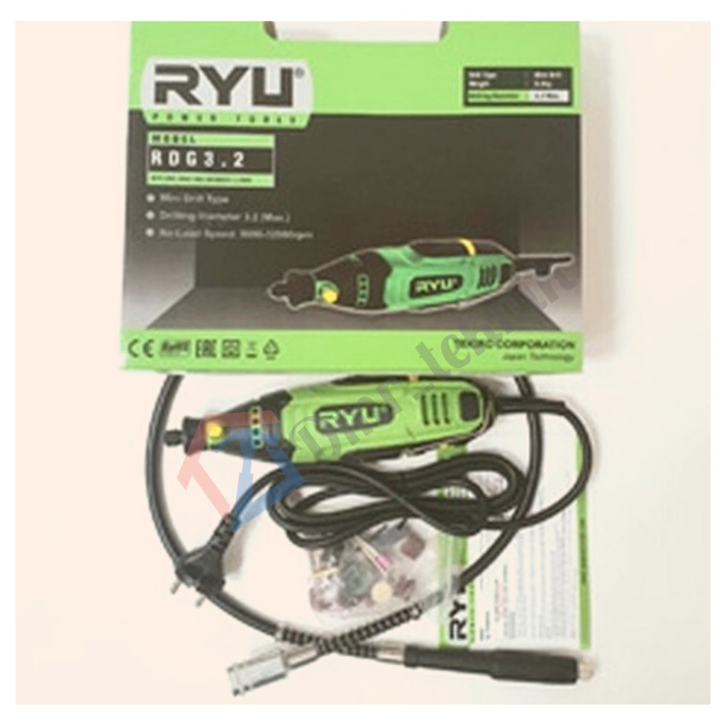 RYU MINI DIE GRINDER SET 40 PCS - TUNER SET GERINDA BOR MINI - GERINDA MINI RYU RDG 3.2