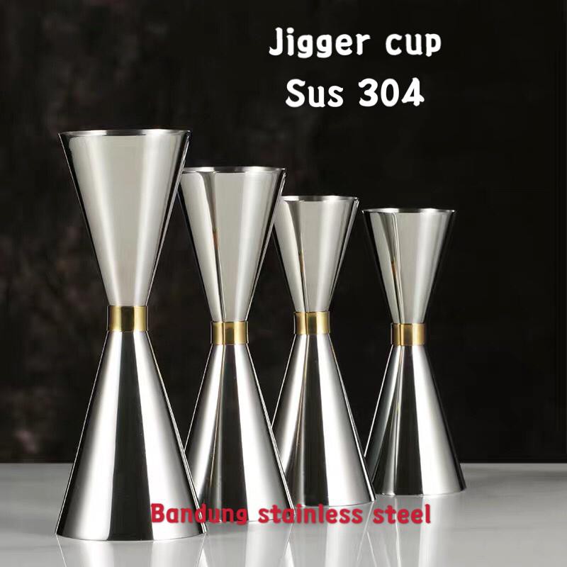 Sus 304 Jigger measure cup gelas ukur stainless steel tebal elegan besar bartender