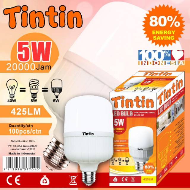 Lampu LED Capsule 5w/ 10w/ 15w/ 20w TinTin