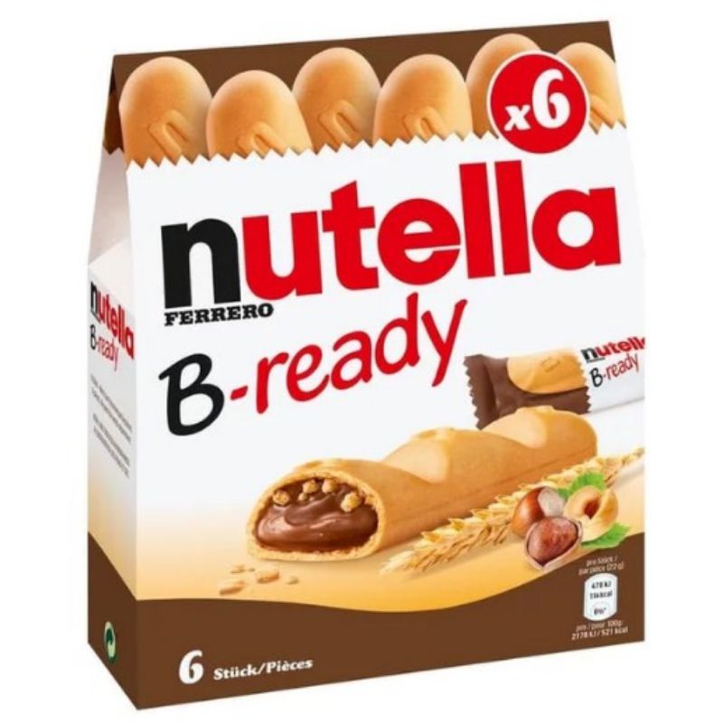 

Nutella B-ready Bready Ferrero isi 6 @22gr Wafer Cokelat Chocolate